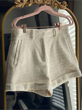 The Kooples NWT TAILORED SHORTS IN ECRU Ivory TWEED